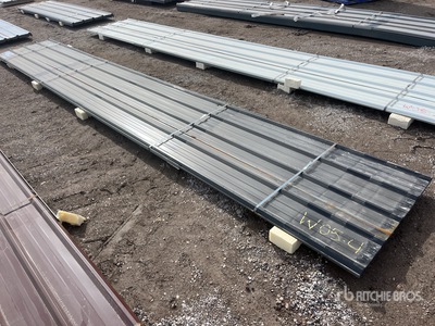 Quantity of (20) 20 ft x 3 ft Black Metal Roof Panels (Unused)
