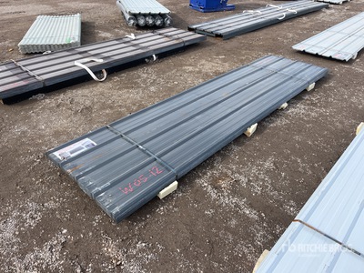 Quantity of (70) 12 ft x 3 ft Grey Metal Roof Panels (Unused)