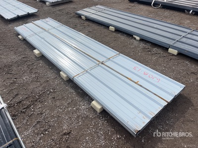 Quantity of (70) 12 ft x 3 ft White Metal Roof Panels (Unused)