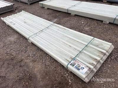 Quantity of (30) 12 ft x 3 ft Clear Corrugated Polycarbonate Roof Panel (Unused)