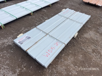 Quantity of (70) 8 ft x 3 ft White Metal Roof Panel (Unused)