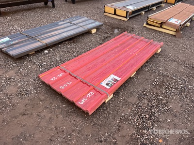 Quantity of (30) 8 ft x 3 ft Red Polycarbonate Roof Panel (Unused)