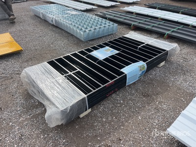 Quantity of (10) 7.9 ft x 3.3 ft Black Galvanized Steel Fencing (Unused)