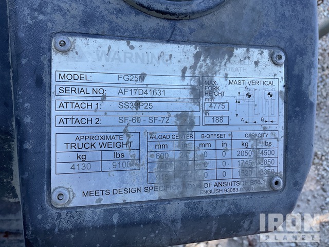 MONTACARGAS 2015 MITSUBISHI FG25N