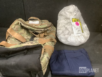 (70) Pairs of Trousers, (5) Duffel Bags, (10) Smocks & Assorted Items