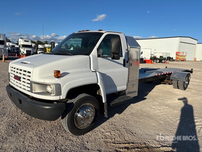 2008 GMC 4x2 Spider Lift Flatbed Truck