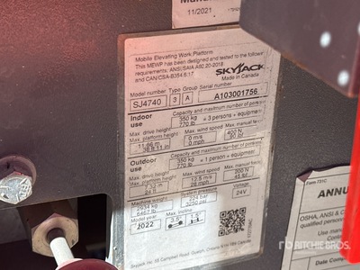 2022 Skyjack SJ4740 Electric Piattaforma aerea verticale