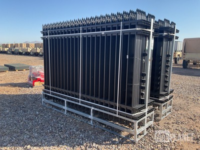 (24) Pieces of KJ Powder Coated Steel Fence w/(25) Post Connectors - Unused