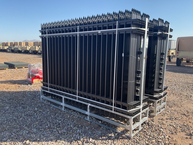 (24) Pieces of KJ Powder Coated Steel Fence w/(25) Post Connectors - Unused