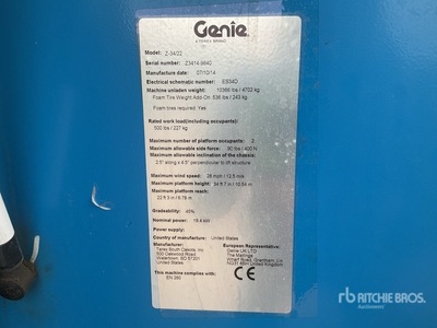 2014 Genie Z34/22 Nacelle articulée