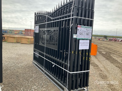 2025 KJ K0720-6 20 ft Bi-Parting Wrought Iron Portail d'entrée (Unused)