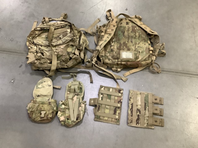 (70) Canteen Pouches, (81) Ammo Pockets, (14) Assault Packs & Assorted Items