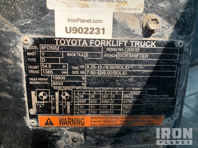 MONTACARGAS TOYOTA 8FD50U