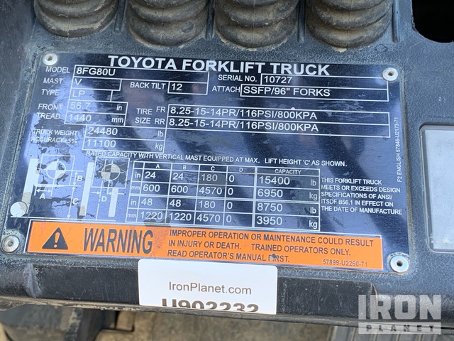 MONTACARGAS TOYOTA 8FG80U