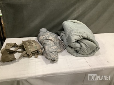 (4) Assault Panels, (12) Bivy Covers, (9) Sleeping Bags & Assorted Items