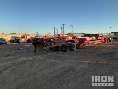 2002 Aspen 6 Rows of 8 120 ft - 155 ft Extendable Beam Removable Gooseneck Lowboy Trailer