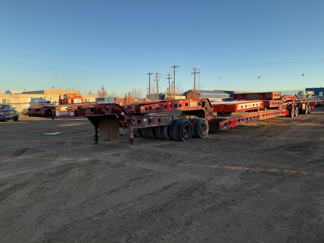 2002 Aspen D085-32 85 ton 6 Rows of 8 120 ft - 155 ft Extendable Beam Removable Gooseneck Lowboy Trailer