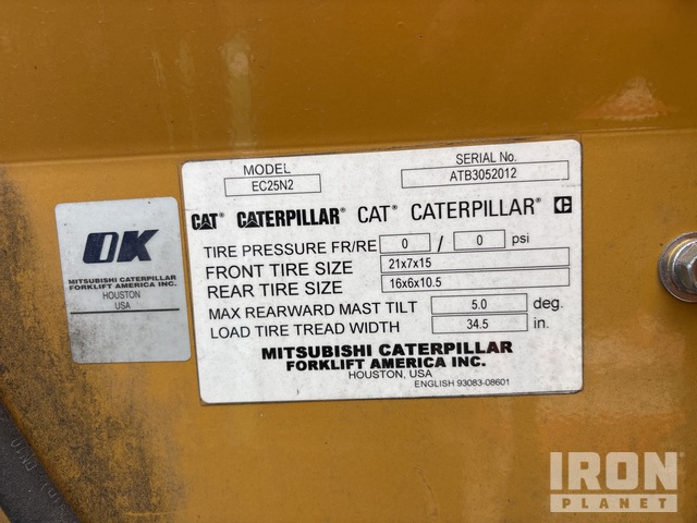 MONTACARGAS ELéCTRICO 2018 CATERPILLAR EC25N2