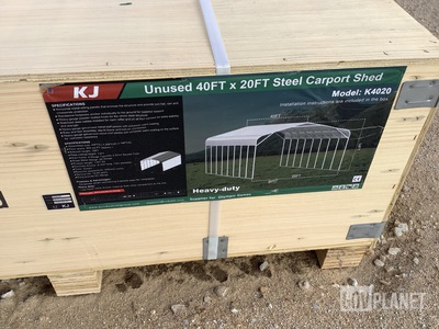 KJ K4020 Steel Carport Shed - Unused