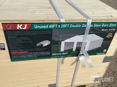 KJ K4525 Double Garage Steel Barn Shed - Unused