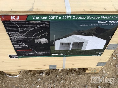 KJ K2223 Double Garage Metal Shed - Unused