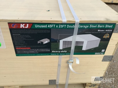 KJ K4525 Double Garage Steel Barn Shed - Unused