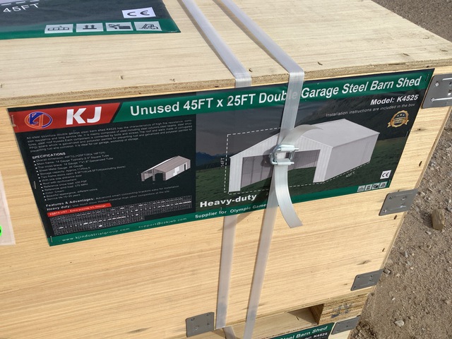 KJ K4525 Double Garage Steel Barn Shed - Unused
