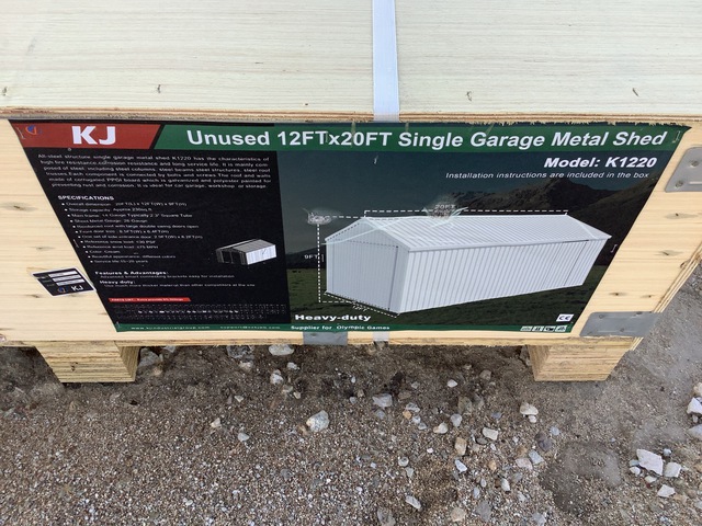 KJ K1220 Single Garage Metal Shed - Unused