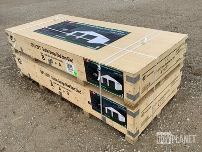 KJ K3325 Double Garage Steel Barn Shed - Unused