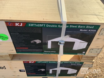 KJ K3325 Double Garage Steel Barn Shed - Unused