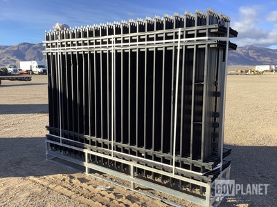 (24) Pieces of KJ Powder Coated Steel Fence w/(25) Post Connectors - Unused