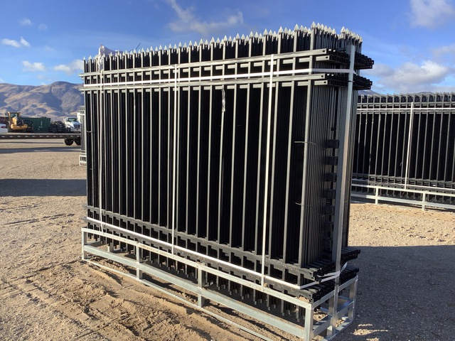 (24) Pieces of KJ Powder Coated Steel Fence w/(25) Post Connectors - Unused