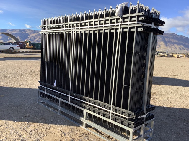 (24) Pieces of KJ Powder Coated Steel Fence w/(25) Post Connectors - Unused