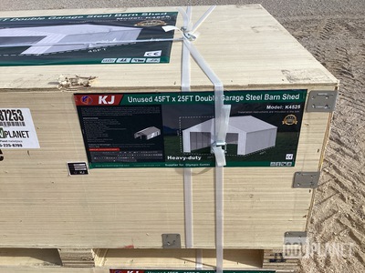 KJ K4525 Double Garage Steel Barn Shed - Unused