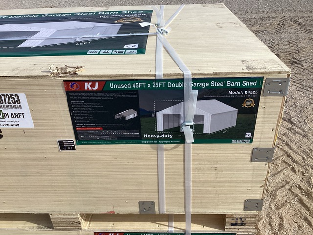 KJ K4525 Double Garage Steel Barn Shed - Unused