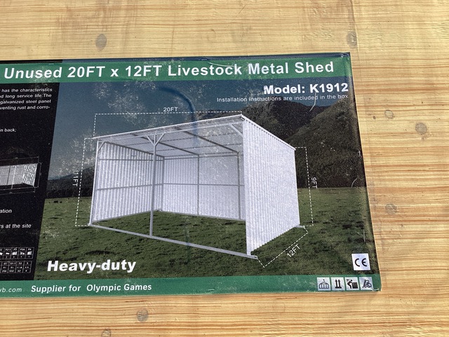 KJ K1912 Livestock Metal Shed - Unused