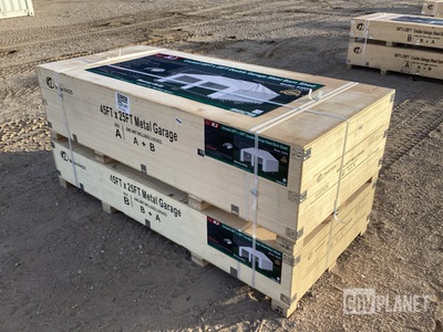 KJ K4525 Double Garage Steel Barn Shed - Unused