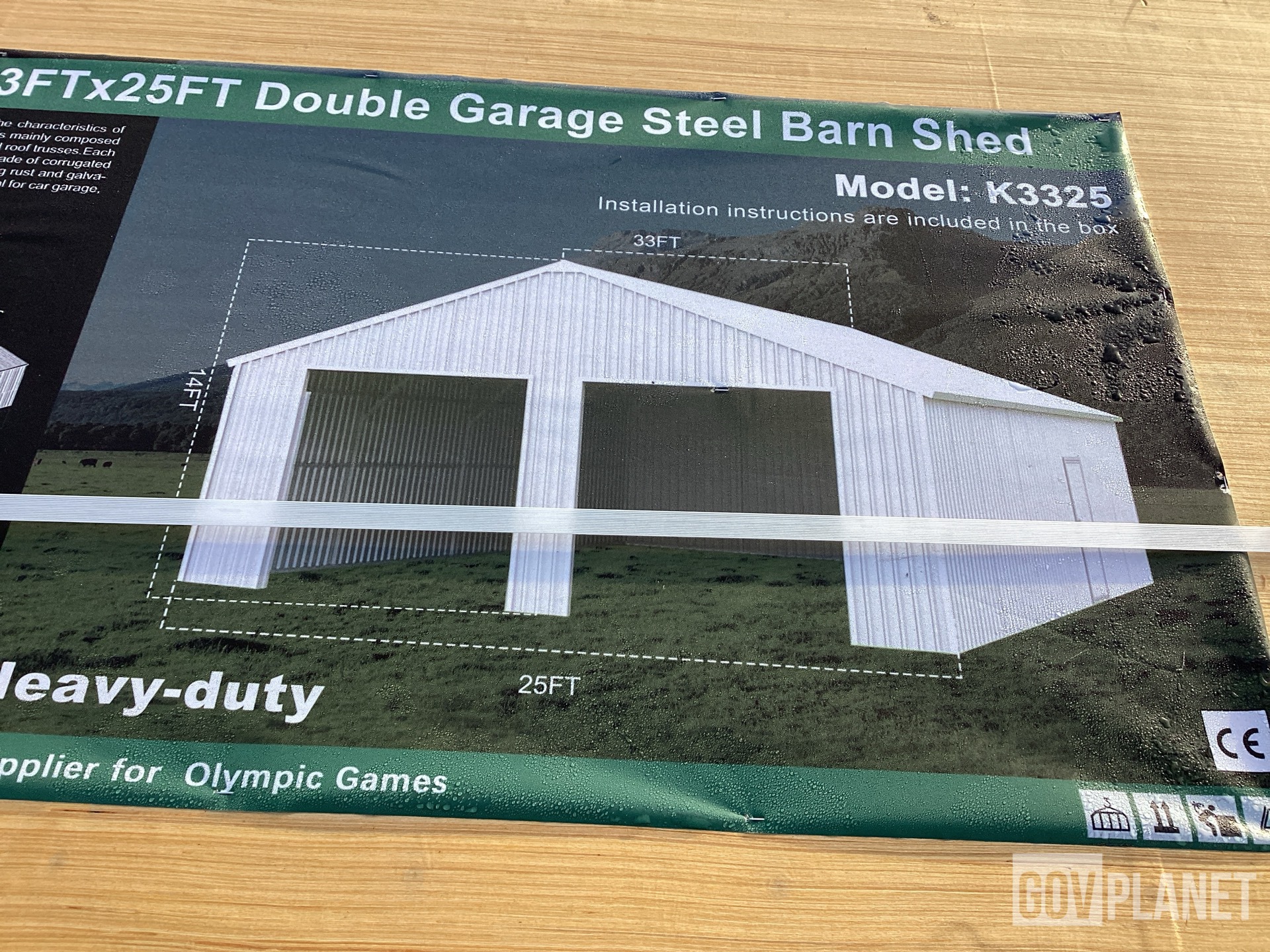 Surplus KJ K3325 Double Garage Steel Barn Shed - Unused in Doyle Surplus KJ K3325 Double Garage Steel Barn Shed - Unused in Doyle