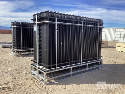 (30) Pieces of Galvanized Steel Garden/Public Space Fence w/(31) Post Connectors