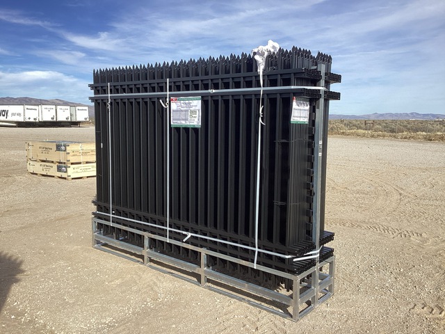 (24) Pieces of KJ Powder Coated Steel Fence w/(25) Post Connectors - Unused