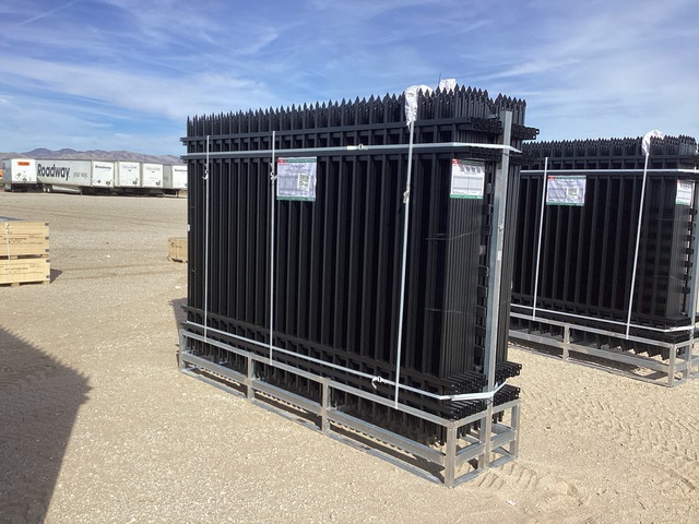 (24) Pieces of KJ Powder Coated Steel Fence w/(25) Post Connectors - Unused