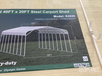 KJ K4020 Steel Carport Shed - Unused
