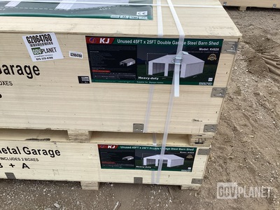 KJ K4525 Double Garage Steel Barn Shed - Unused