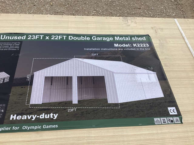 KJ K2223 Double Garage Metal Shed - Unused