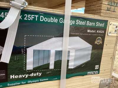 KJ K4525 Double Garage Steel Barn Shed - Unused