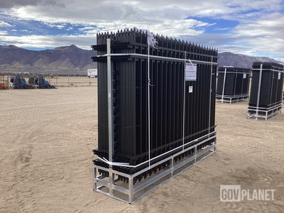 (24) Pieces of KJ Powder Coated Steel Fence w/(25) Post Connectors - Unused