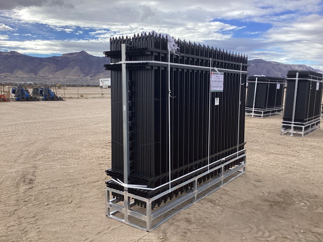 (24) Pieces of KJ Powder Coated Steel Fence w/(25) Post Connectors - Unused