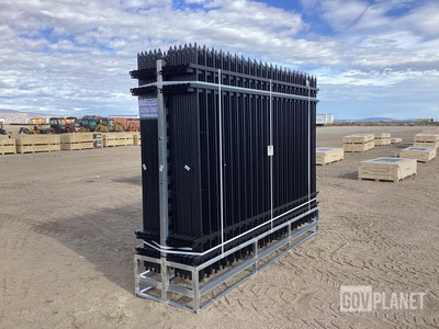 (24) Pieces of KJ Powder Coated Steel Fence w/(25) Post Connectors - Unused