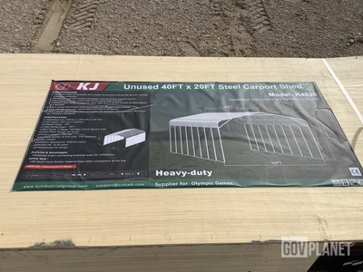 KJ K4020 Steel Carport Shed - Unused