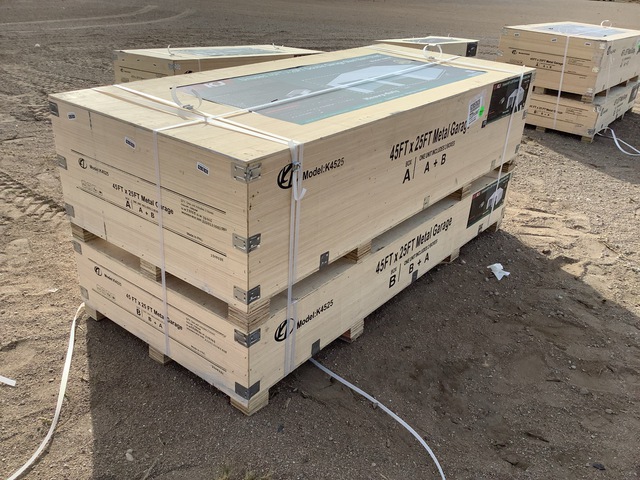 KJ K4525 Double Garage Steel Barn Shed - Unused